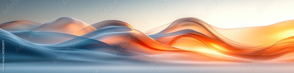 Abstract waves of color and light creating a serene landscape effect. Abstract waves of color and light creating a serene landscape effect.