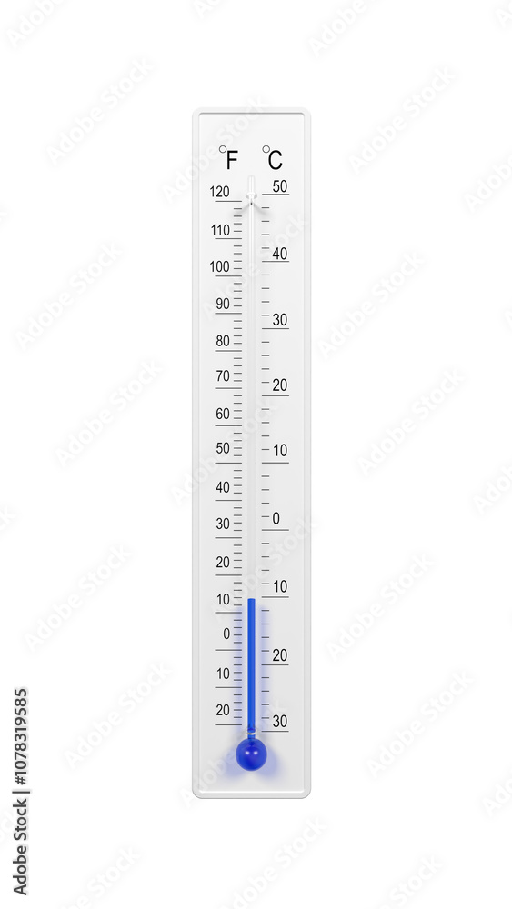 Thermometer. Isolated. Cold. 3d illustration. Thermometer. Isolated. Cold. 3d illustration.