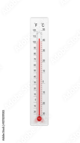 Thermometer. Isolated. Hot. 3d illustration.