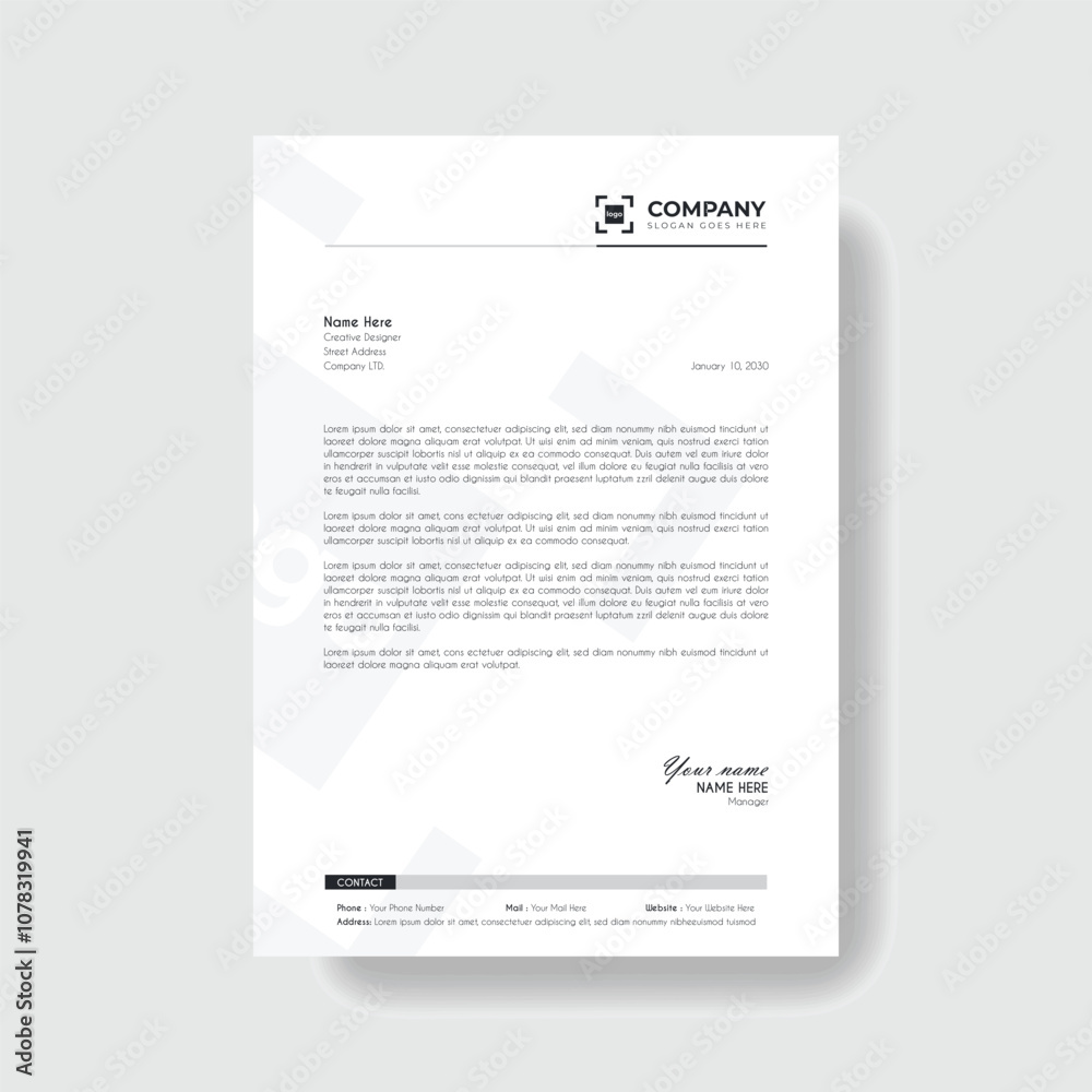 Obraz premium Professional And Creative Modern Corporate Business Letter Head Template. 