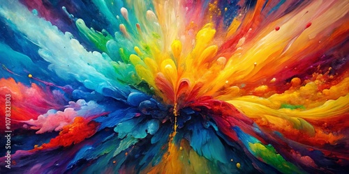 Wallpaper Mural Abstract Oil Painting of a Colorful Explosion in a Galaxy of Dreams Torontodigital.ca