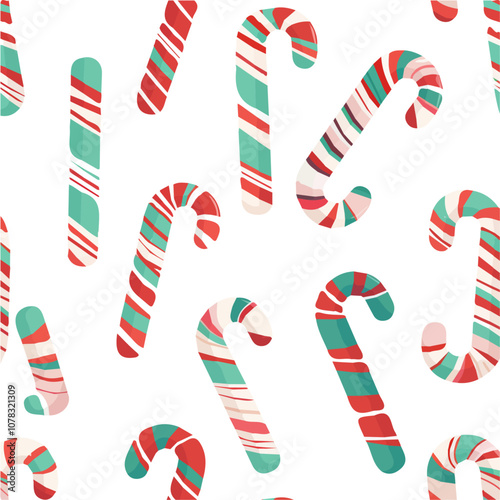 Simple flat 2D icon Christmas candy canes isolated on transparent background, vector, flat design, animation design, vector, flat design, animation design, simple flat 2D icon, minimalist, clipart