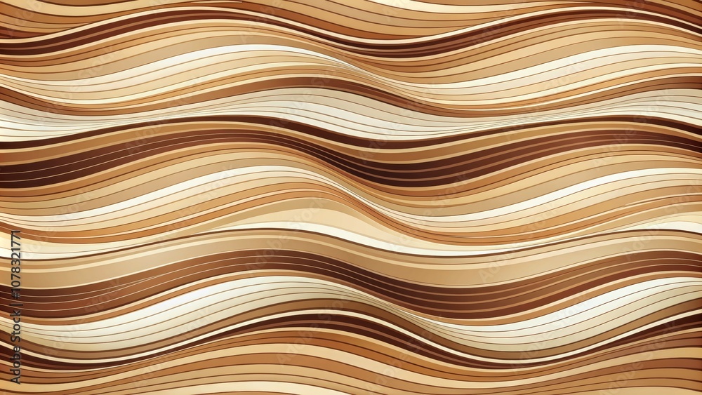 Abstract Wavy Lines in Earthy Tones - Brown, Beige, and Cream Hues - Digital Art Abstract Wavy Lines in Earthy Tones - Brown, Beige, and Cream Hues - Digital Art