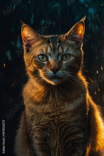 cat with yellow eyes