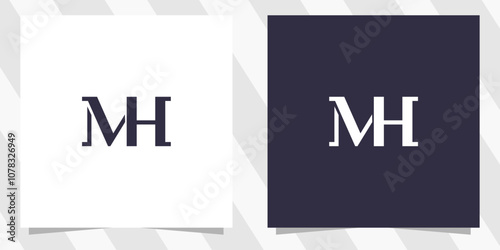 letter mh hm logo design