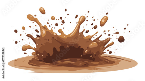 Vector mud dirt splash isolated on white background muddy