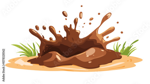 Vector mud dirt splash isolated on white background muddy