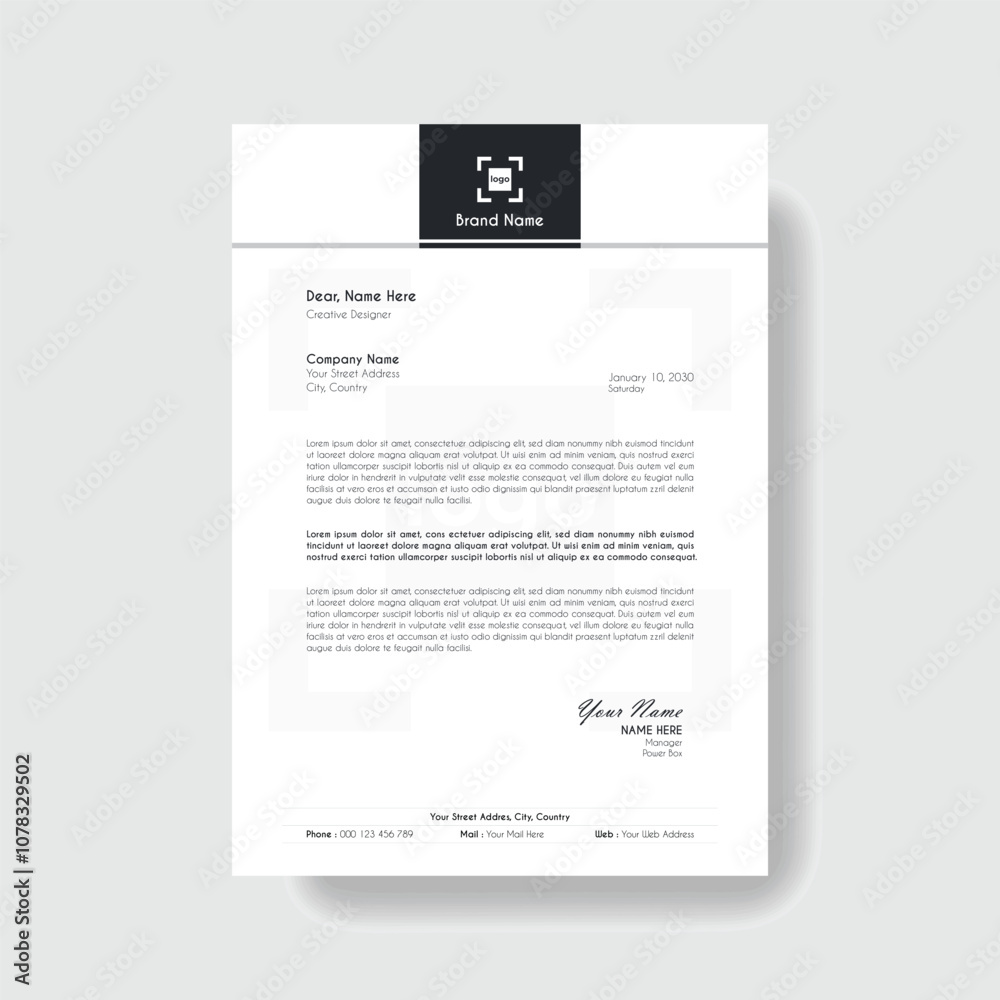 Obraz premium Professional And Creative Modern Corporate Business Letter Head Template. 