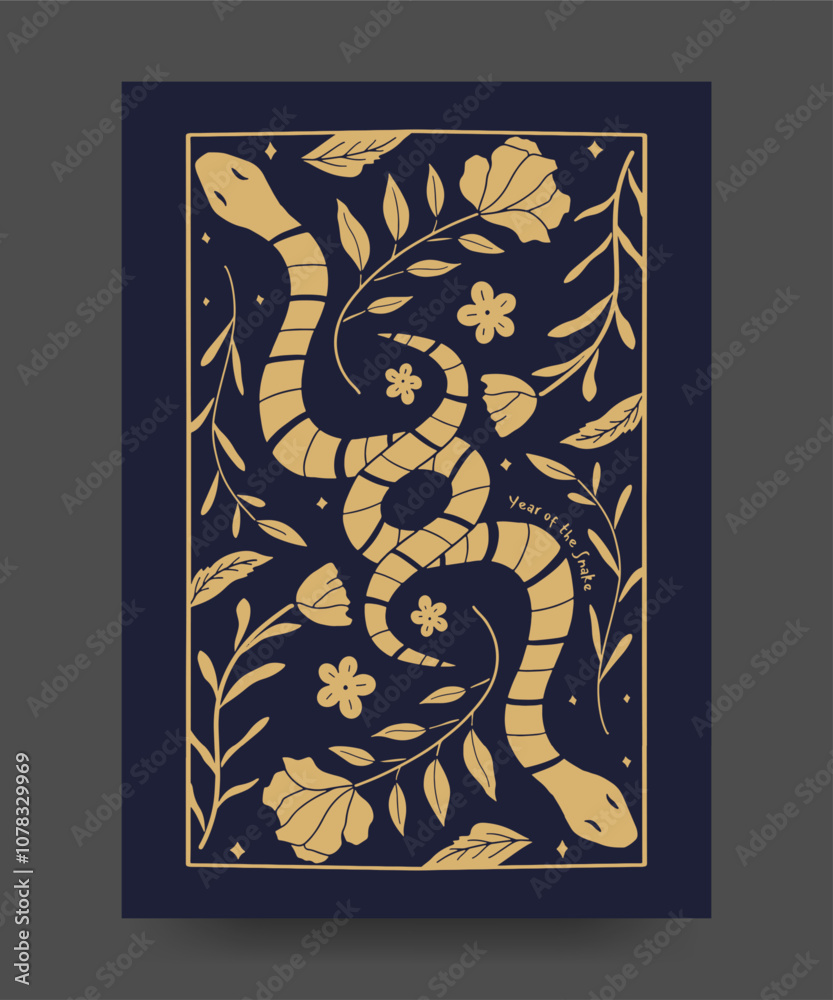 Chinese new year year of the snake. Design template for poster greeting card, banner. cut art flat design. Chinese new year year of the snake. Design template for poster greeting card, banner. cut art flat design.