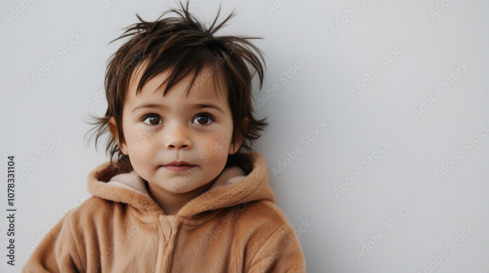 The portrait of a little child who is cute. The portrait of a little child who is cute.