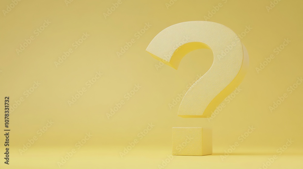 A yellow question mark on a yellow background. A yellow question mark on a yellow background.