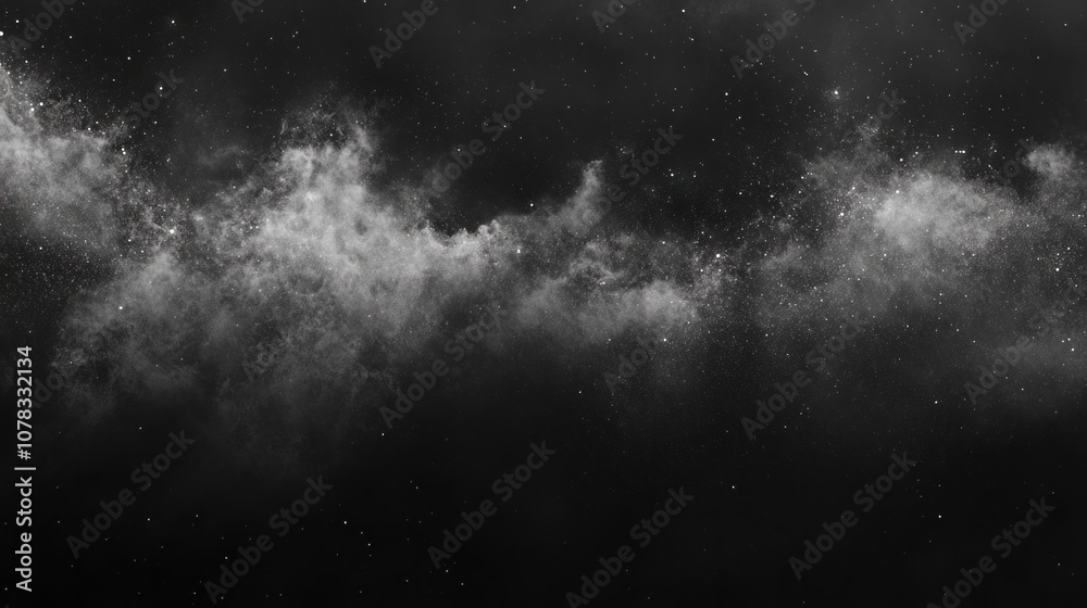 Fototapeta premium A black and white photo of a cloudy sky with a lot of white clouds