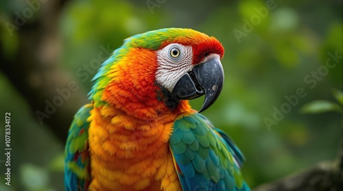 Close up of A parrot in its habitat professional documentary photography