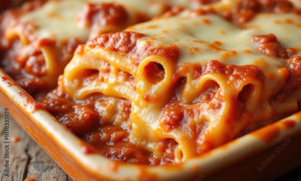 Delicious baked pasta with rich sauce Delicious baked pasta with rich sauce