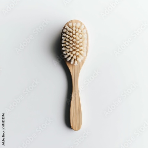 Wooden brush with natural bristles.