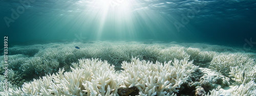 Coral bleaching represents a natural disaster that occurs when corals expel the algae living within their tissues due to stress factors like rising ocean temperatures.  