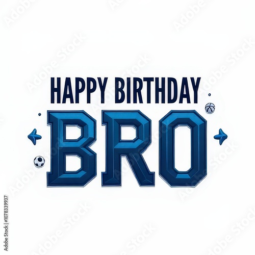 A stylish happy birthday my lil bro card with bold typography and sporty icons like a basketball, designed for an active and fun-loving younger brother.