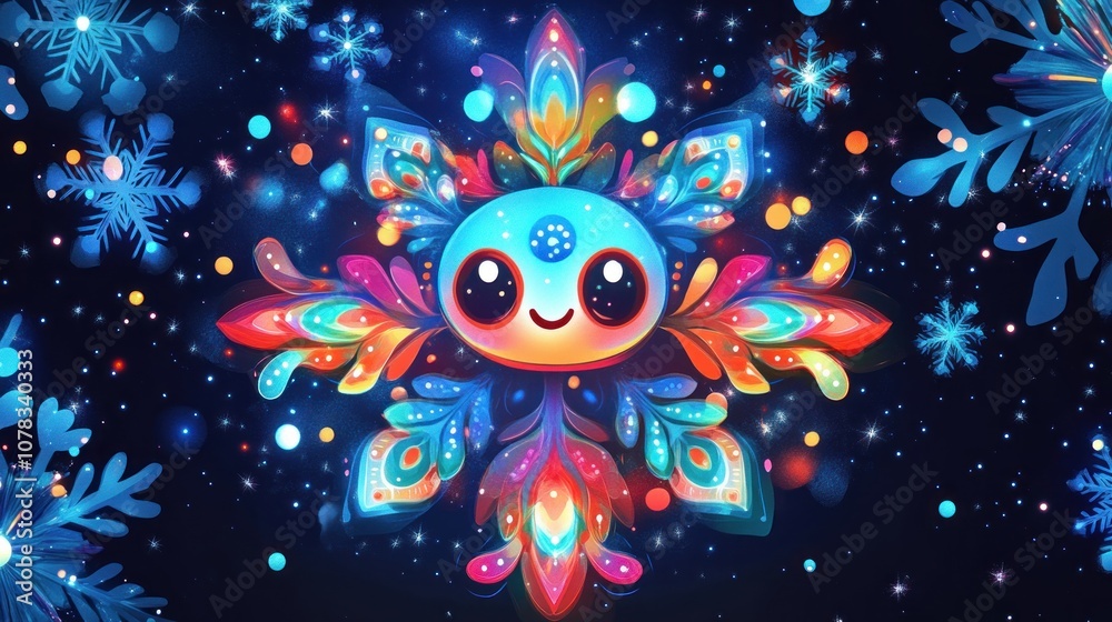 Cheerful Winter Snowflake Cheerful Winter Snowflake