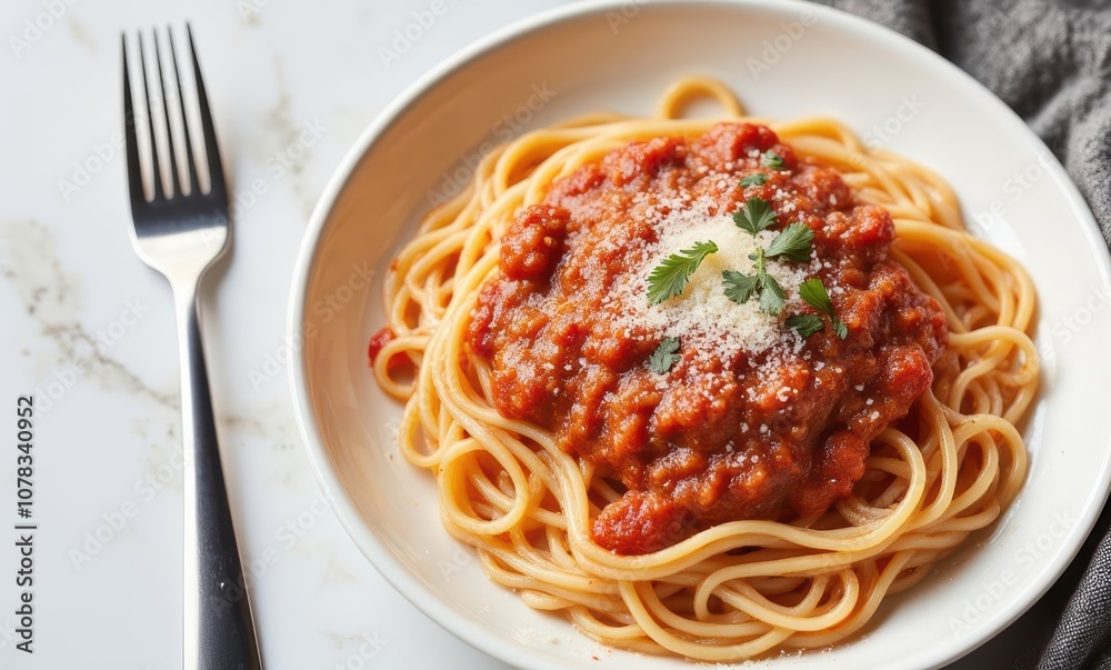 Delicious spaghetti with marinara sauce. Delicious spaghetti with marinara sauce.