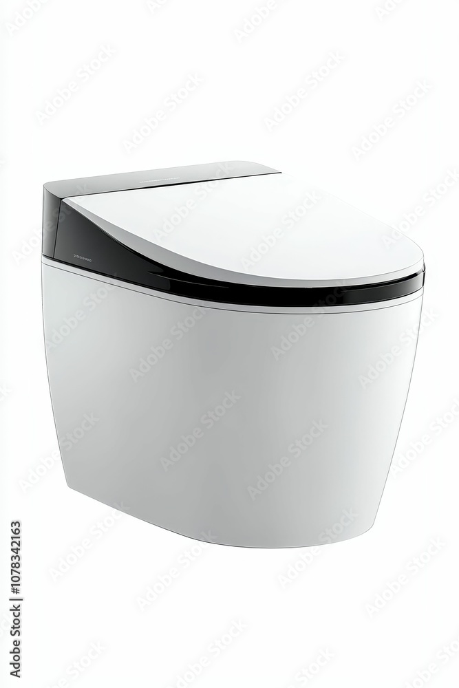 White toilet with black trim. White toilet with black trim.