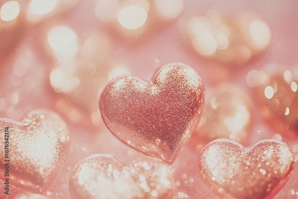Seamless bokeh heart pattern with a subtle pink hue for a romantic look. Seamless bokeh heart pattern with a subtle pink hue for a romantic look.
