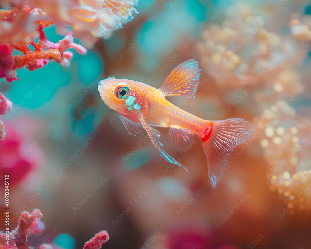 Dive Into the Ocean: A Tiny Shimmering Fish in a Vibrant Coral Reef Dive Into the Ocean: A Tiny Shimmering Fish in a Vibrant Coral Reef