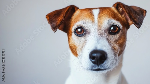 Close-up of a Jack Russell Terrier looking at the camera.