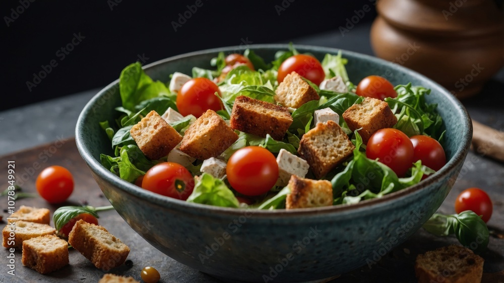 Fresh and healthy salad bowl with cherry tomatoes Fresh and healthy salad bowl with cherry tomatoes