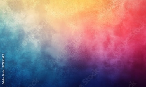 Colorful gradient background with blue, orange, red, and yellow hues