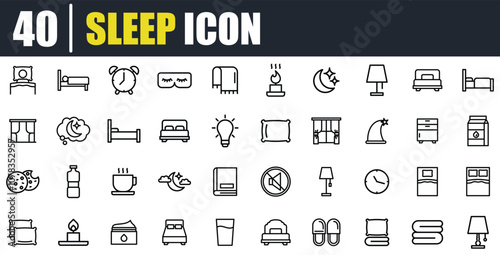 Rest & Recharge: Cozy Sleep Icons for Sleep-Related Themes