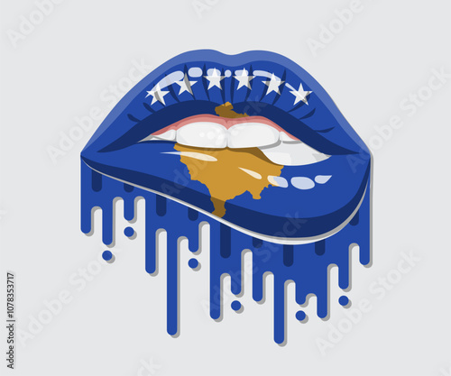 Kosovo Glossy Pride Blood Flag