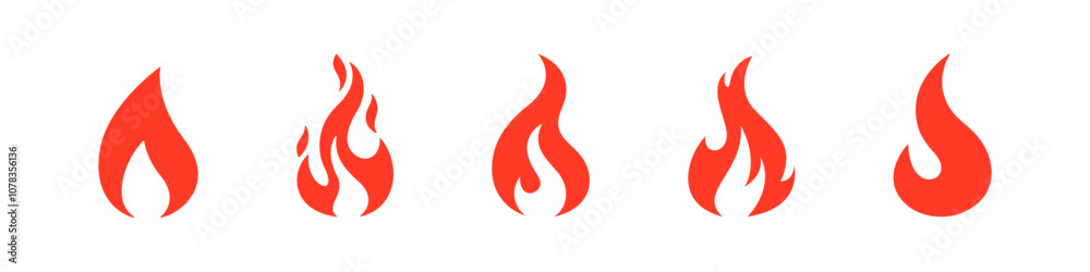 Fire icon. Flame vector set. Red blazing fire sign. Flammable isolated sign. Fire icon. Flame vector set. Red blazing fire sign. Flammable isolated sign.