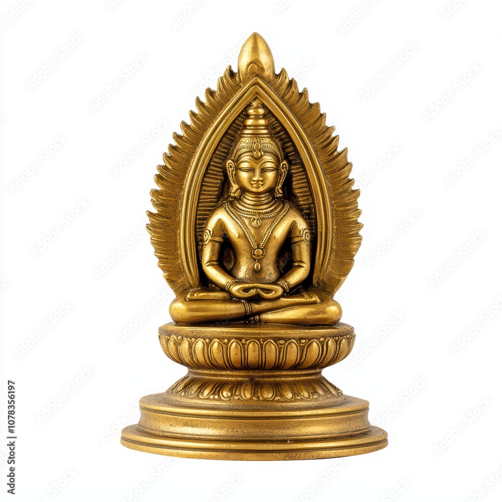 Golden Buddha statue on a white isolated background. Golden Buddha statue on a white isolated background.