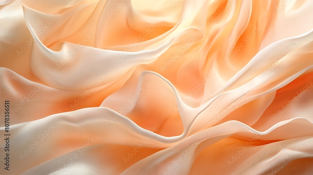 Obraz premium Soft peach and cream gradient texture with abstract soft waves