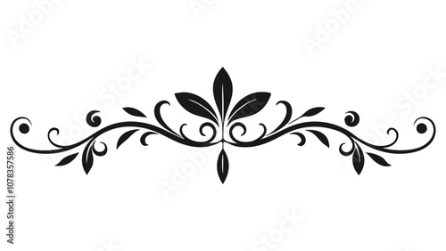 Eligent diveder ornaments silhouette vector illustration on white background photo