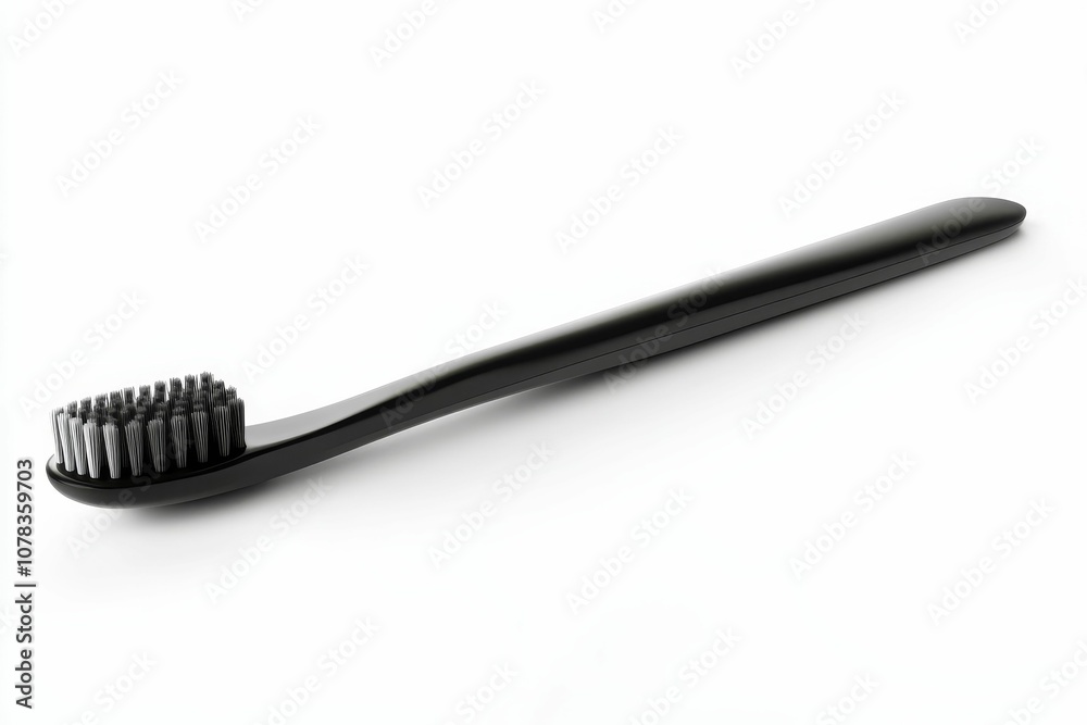 Black toothbrush on white background. Black toothbrush on white background.