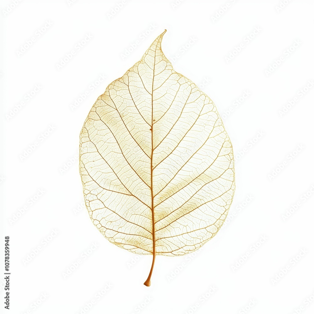 Fototapeta premium Skeleton leaf isolated white background.