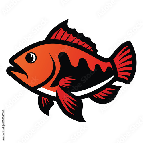 Solid color Grouper animal vector design