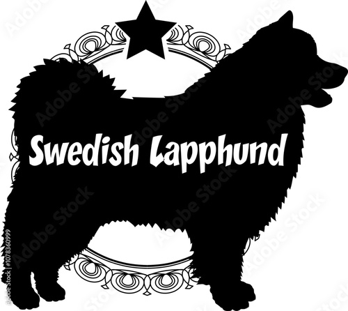 Swedish Lapphund.svg dog silhouette, dog, dog breeds, logo, vector, silhouette, logo design, animal, illustration, icon, sign, design, black, symbol, pet
