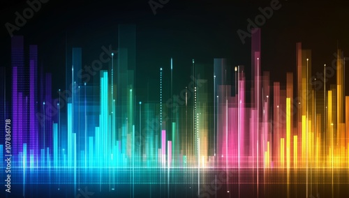 Abstract Digital Background with Glowing Lines and Dots Representing Data Flow in Tech Space