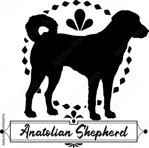 Anatolian Shepherd dog silhouette, dog, dog breeds, logo, vector, silhouette, logo design, animal, illustration, icon, sign, design, black, symbol, pet
