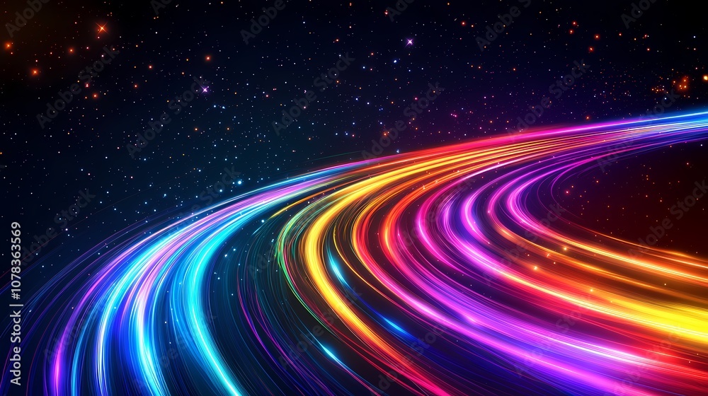 Obraz premium Digital technology universe future neon light poster background