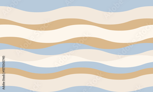 Abstract background with wavy stripes in vibrant colors, creating a rippled, liquid effect. Smooth curves and textured lines add elegance, vitality, and creativity. Ideal for wallpaper or textile.