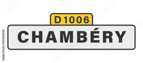 CHAMBÉRY panneau entrée d'agglomération, (symbolique)
