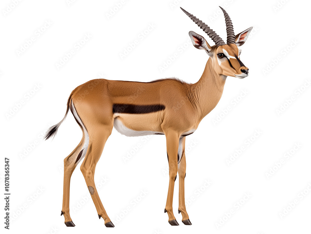 Antelope standing isolated on white transparent background Antelope standing isolated on white transparent background