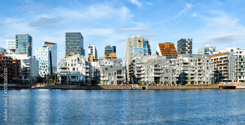 Modern buildings in Oslo, Norway. These are some of the new buildings in the Bjorvika district. Travel and architecture concepts