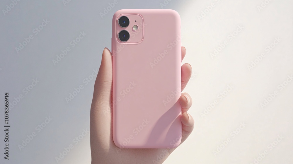 3D illustration of a cell phone in a hand, cute and simple design, corporate style with a clean white background, ideal for slides 3D illustration of a cell phone in a hand, cute and simple design, corporate style with a clean white background, ideal for slides