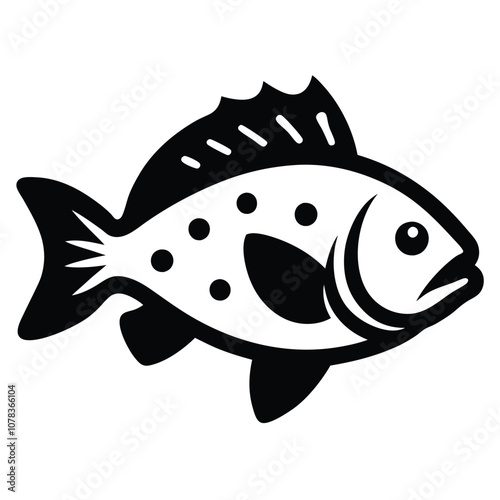 Solid color Grouper animal vector design photo