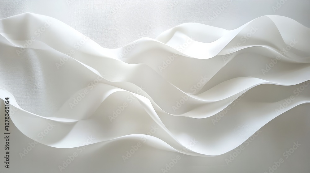 Obraz premium 3d white abstract wavy smooth background