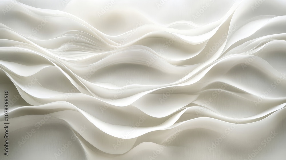 Obraz premium 3d white abstract wavy smooth background